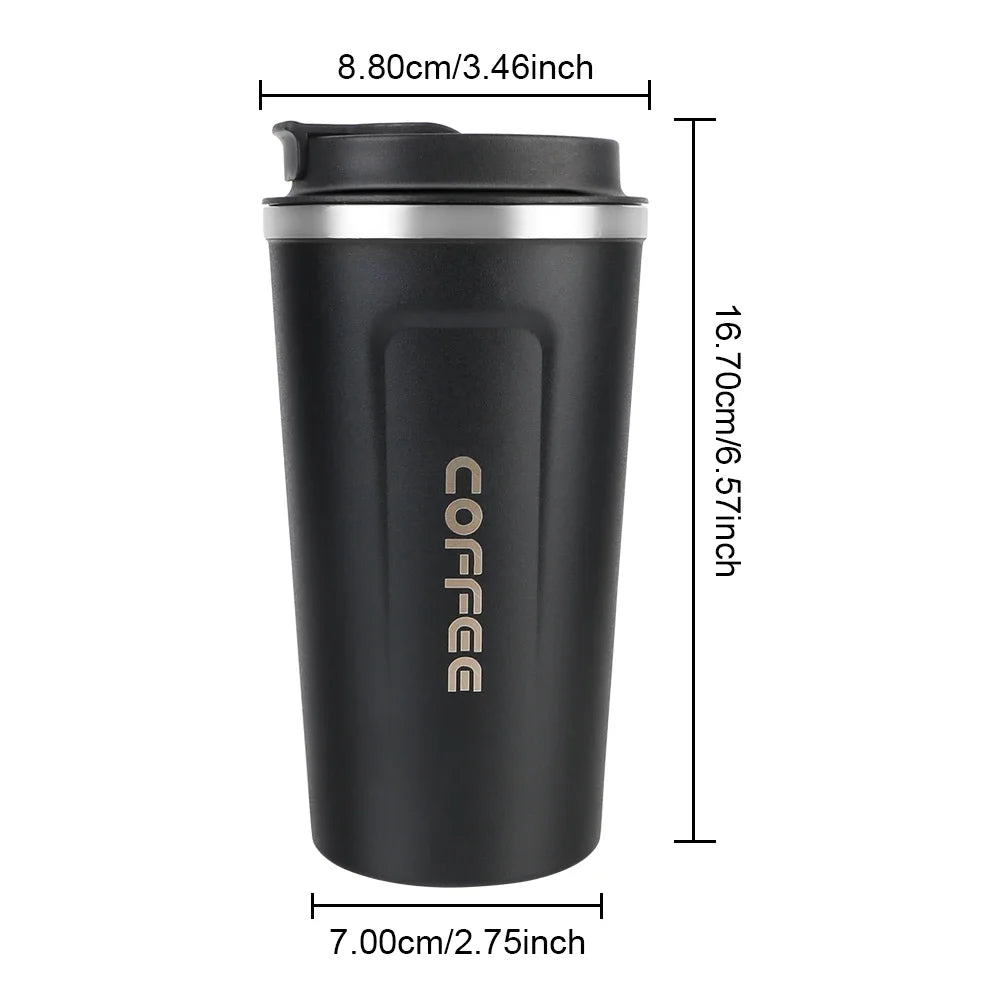 380/510ML Double‑Wall Stainless Steel Insulated Coffee Mug, Leak‑Proof Car Travel Tumbler for Home Outdoor Tea Water Drinking