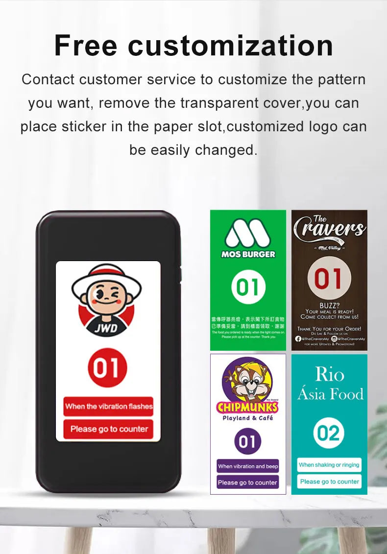 Restaurant call pager system 16 coaster buzzer wireless call free custom 20 paegrs waterproof food Cafe