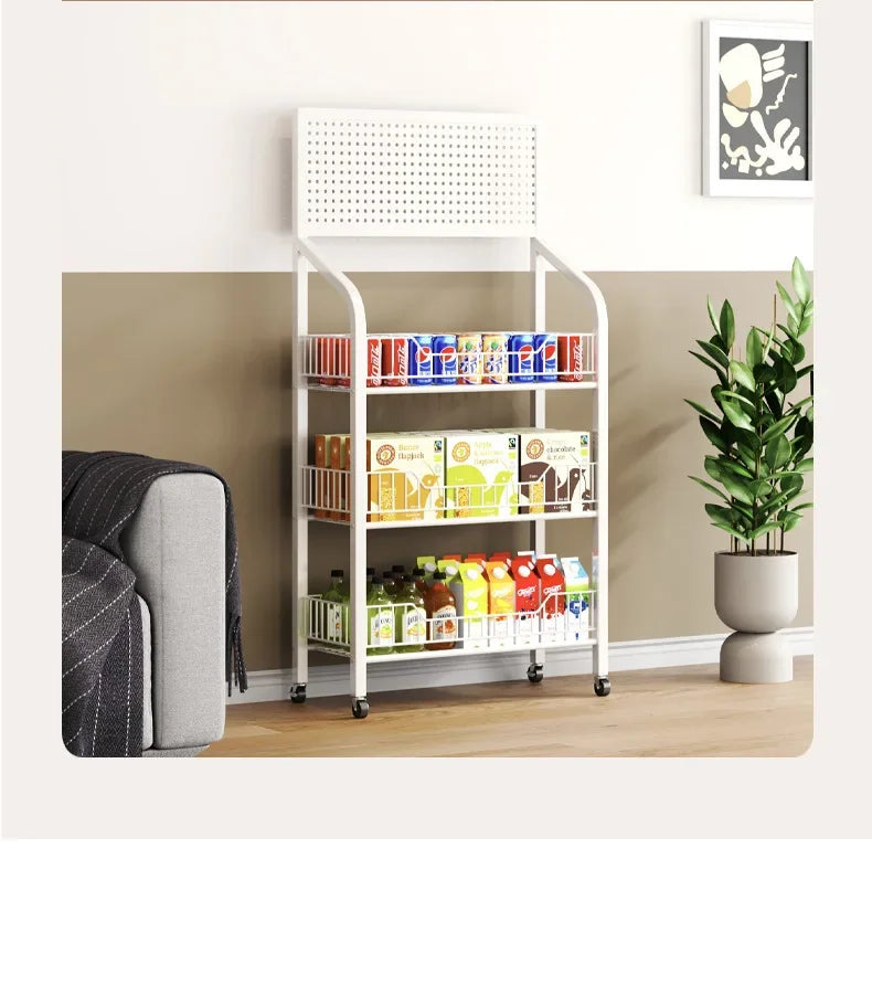 Multi-layer Removable Supermarket Snack Shelves Cart Convenience Store Checkout Page Home Storage Shelves Kitchen Island
