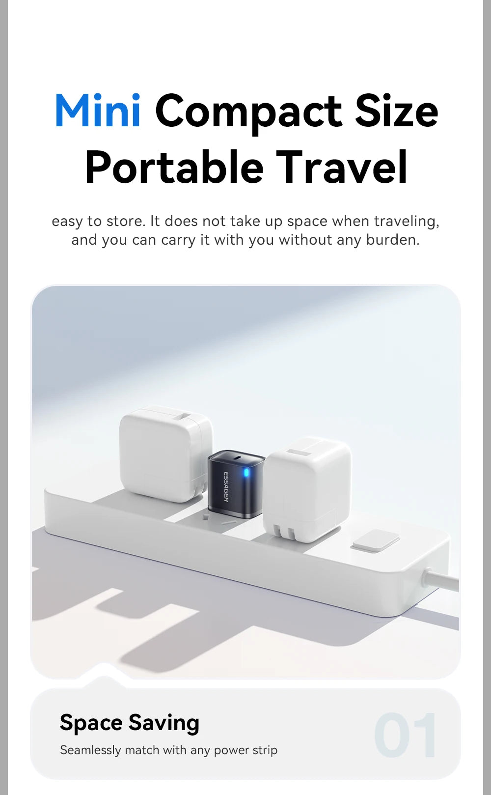 Cargador Mini USB-C 30W | Compacto y Potente - Compatible iPhone y Samsung