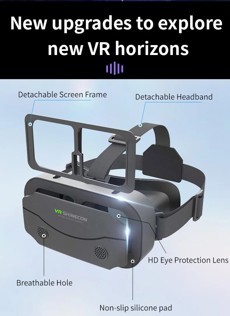 VR Glasses 3D Virtual Reality Smart Phone Mobile Smartphones 7 Inch Headset Helmet Game Wirth Real Viar Goggles Lenses Devices
