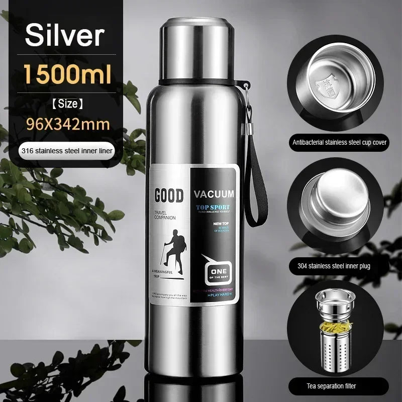 Large Capacity Stainless Steel Insulated Tumbler Cold Heat Retention Travel Thermal Mug Flask For Coffee Tea Water Outdoor Daily