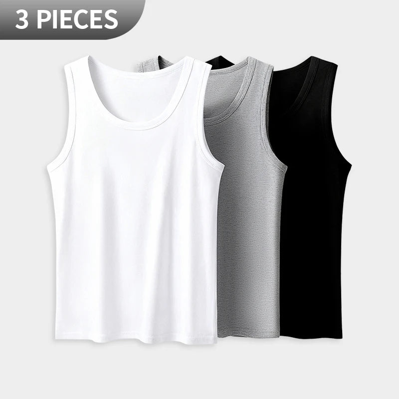 1/3 Piece Men's Slim-Shouldered T-Shirt For All Seasons Youth Style Solid Color Sporty And Comfortable Suitable For Home Wear