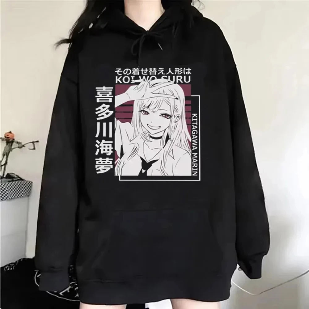 My Dress Up Darling Oversized Unisex Sports Graphic hoodies Harajuku high quality soft Fleece warm Casual Print Streetwear soft