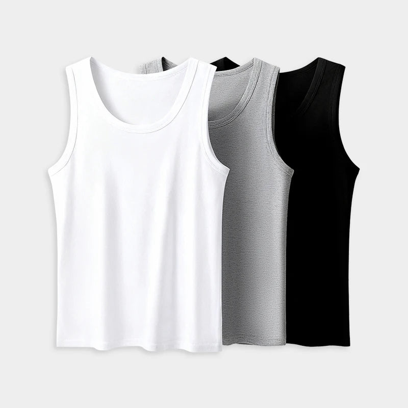 1/3 Piece Men's Slim-Shouldered T-Shirt For All Seasons Youth Style Solid Color Sporty And Comfortable Suitable For Home Wear