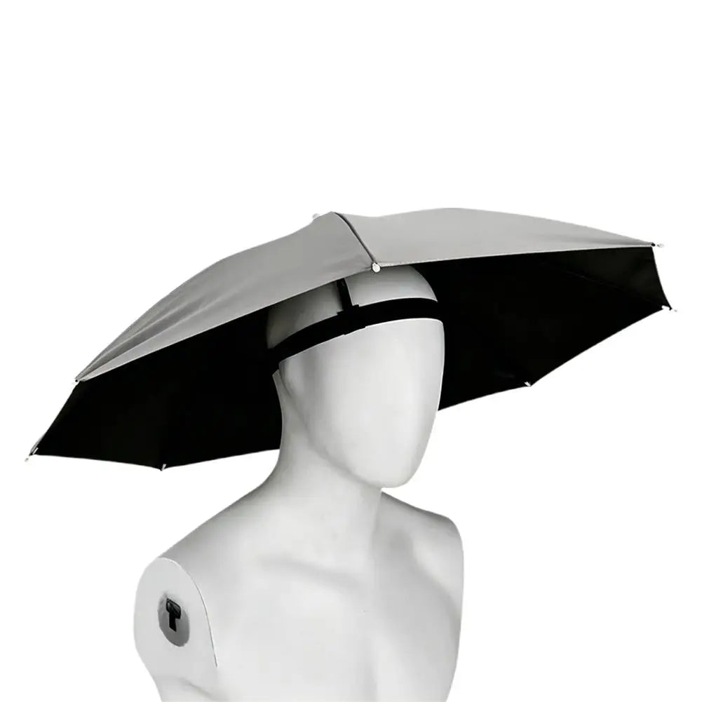 Hands Free Umbrella Hat Black Coating UV Protection Foldable Sun Shade Caps Waterproof Headwear For Fishing Hiking Camping