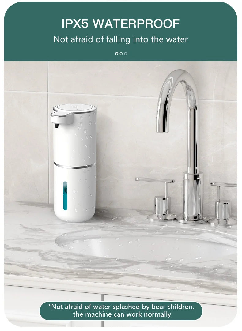 Automatic Soap Dispenser Touchless Foaming Soap Dispenser 380ml USB Rechargeable Electric 4 Level Adjustable Foam Soap Dispenser