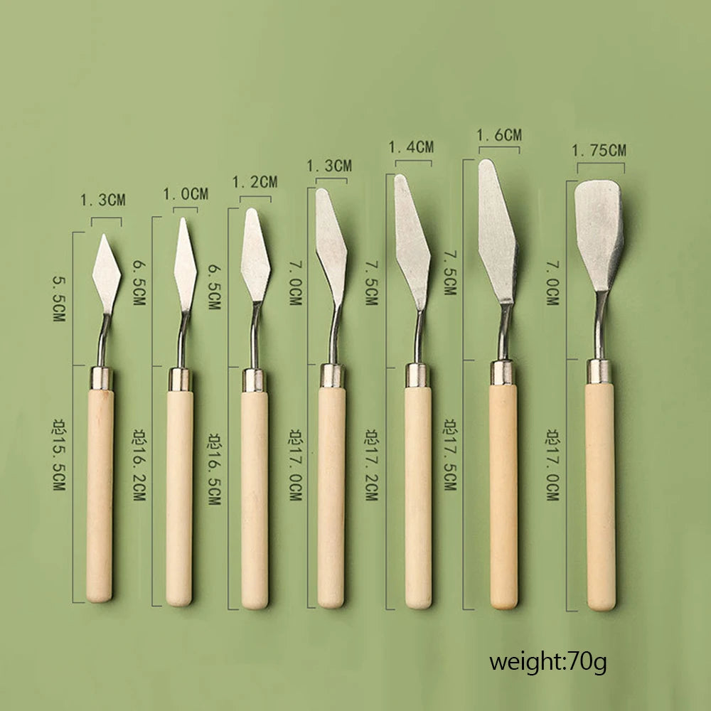 7pcs/Set Oil Paint Knife For Cake Painting Design Accessories Mini Palette Knife Baking Spatula Clay Sculpting Tool