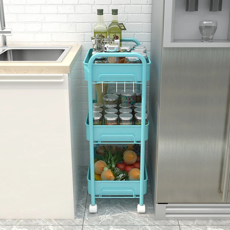 Trolley With Wooden Storage Tier Bamboo Island Premium 4 Drawer Wheel Rolling Home Restaurant Serving Locking Food Kitchen Cart