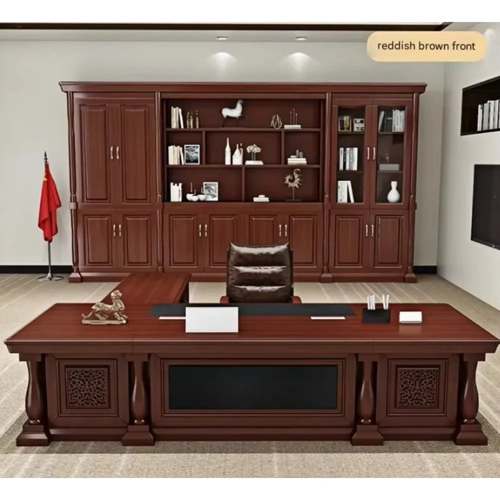 Contemporary Chinese Style CEO Desk Chair Set Luxury Boss Desk For Office Home