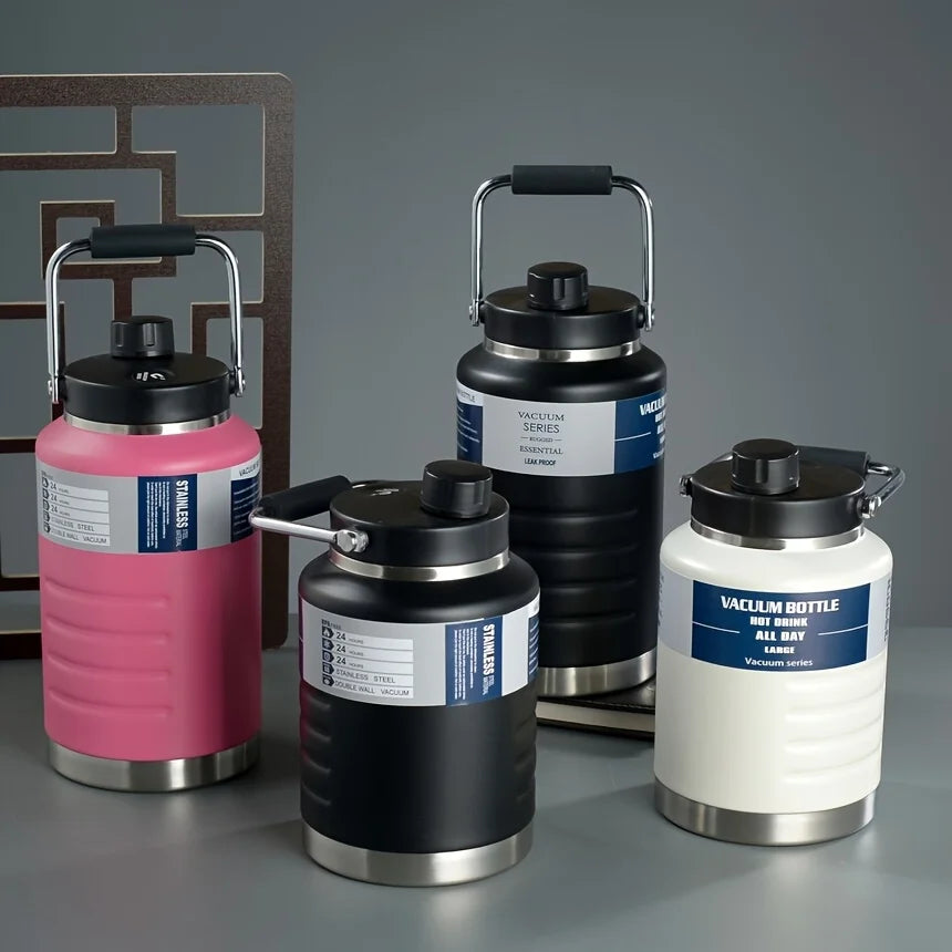 Large Capacity 2L Stainless Steel 304 Insulated Water Bottle Portable Sport Water Jug Handheld Thermos TonTon Water Bucket