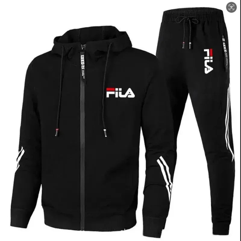 2026 Men's Spring and Autumn Outdoor Zipper Jacket + Athletic Pants Jogging Set Leisure Basketball Fitness Two-Piece Set