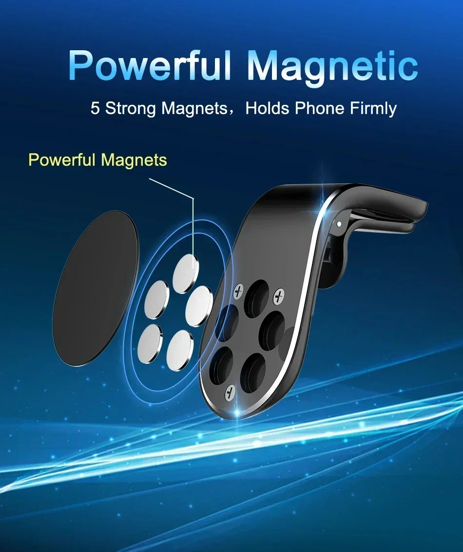 Universal Magnetic Car Phone Holder in Car Phone Stand Clip Mount Car Magnetic Phone Holder for iPhone 16 15 14 Pro Samsung