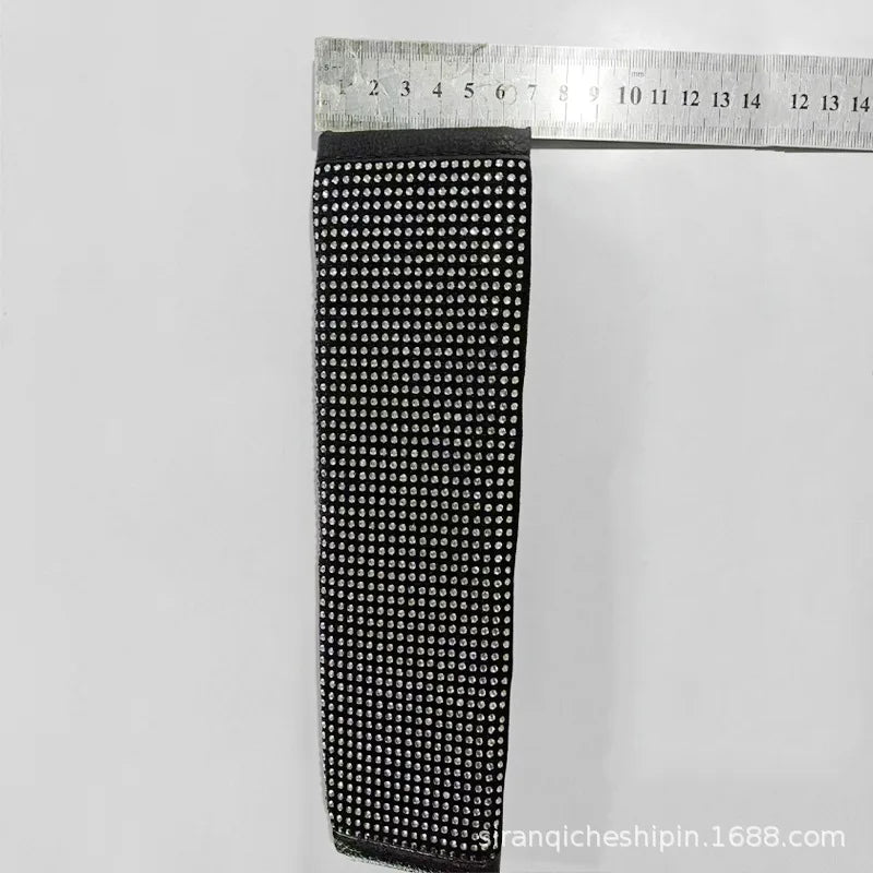 38cm Bling Car Accessories Set For Women Rhinestones Steering Wheel Cover Safety Belt Covers Gear Shift Cover Diamond Cup Pads