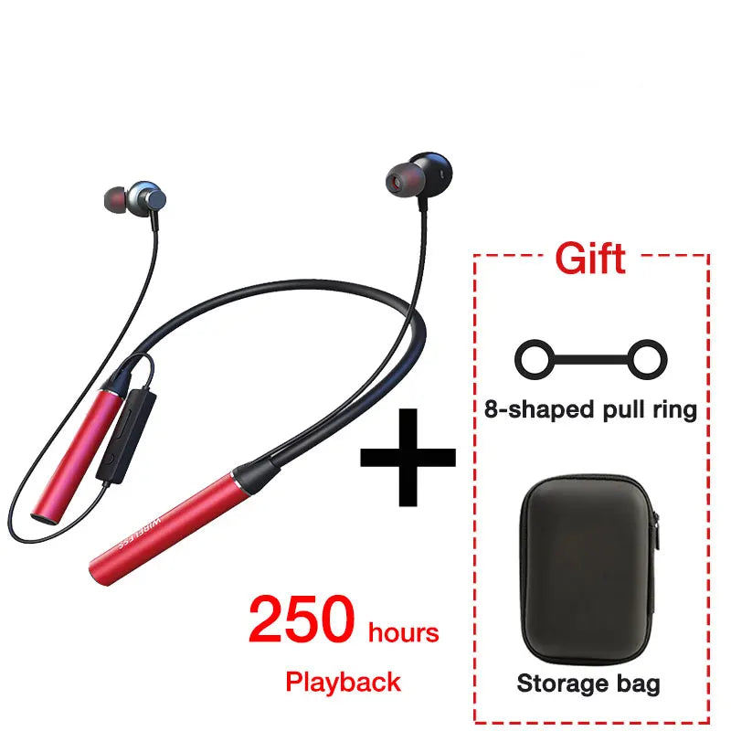 EARDECO 180 Hour Playback Wireless Headphones with Mic Bluetooth Headphone Bass Stereo Neckband Bluetooth Earphone Sport TF Card