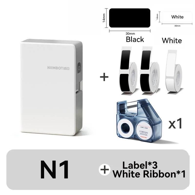 NIIMBOT N1/B18 Mini Portable Label Printer Thermal Transfer Pocket Label Maker With Long Life Ribbon And PET Stickers Gift