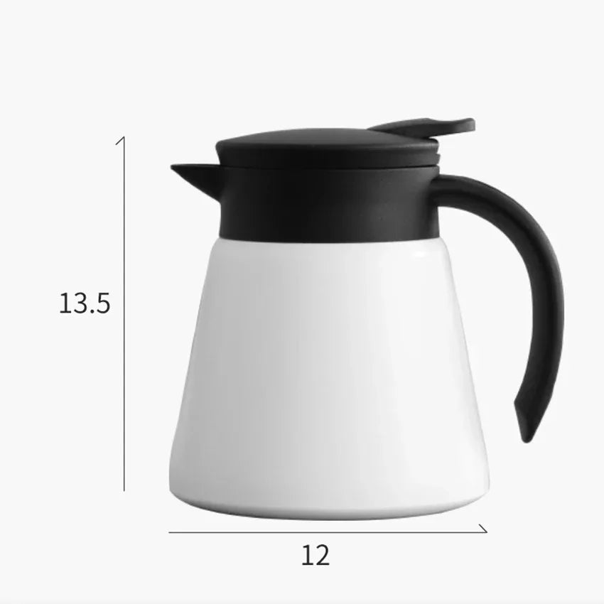 600ml Stainless Steel Thermal Coffee Carafe Double Wall Thermos Carafes for Home, Office, Keep Beverages Hot - garrafa térmica