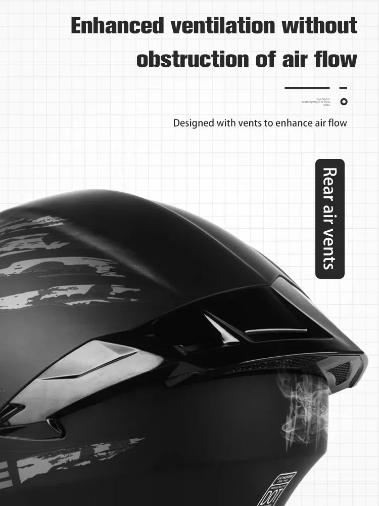 NEW DOT Uchoose Approved Helmets Crash Motorbike Protective Gear Men Women Flip Up Helmet Motorcycle Visor Double Sun