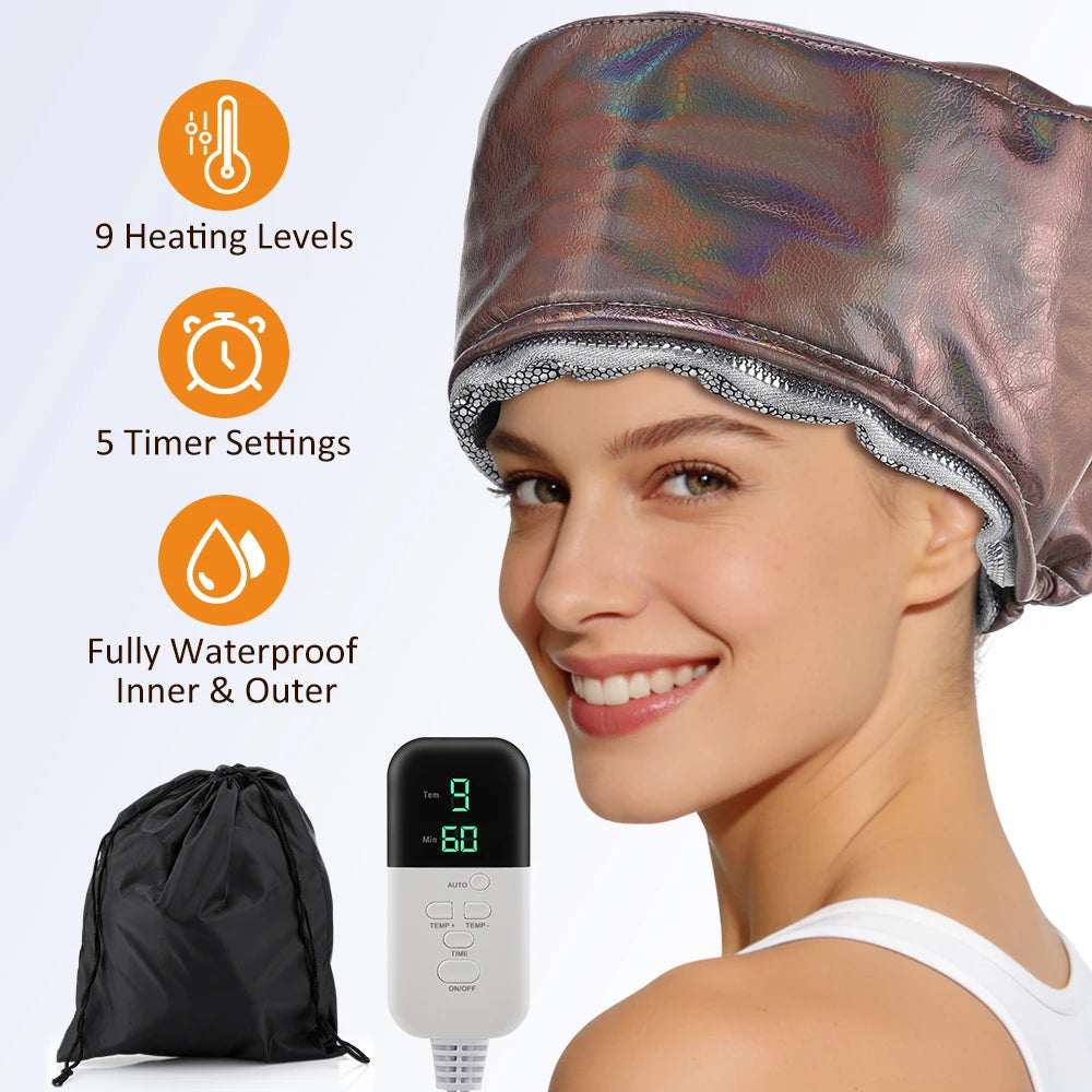 10 Levels Electric Hair Heating Cap Waterproof Hair Steamer Cap Thermal Treatment Hat SPA Nourishing Hair Styling Care