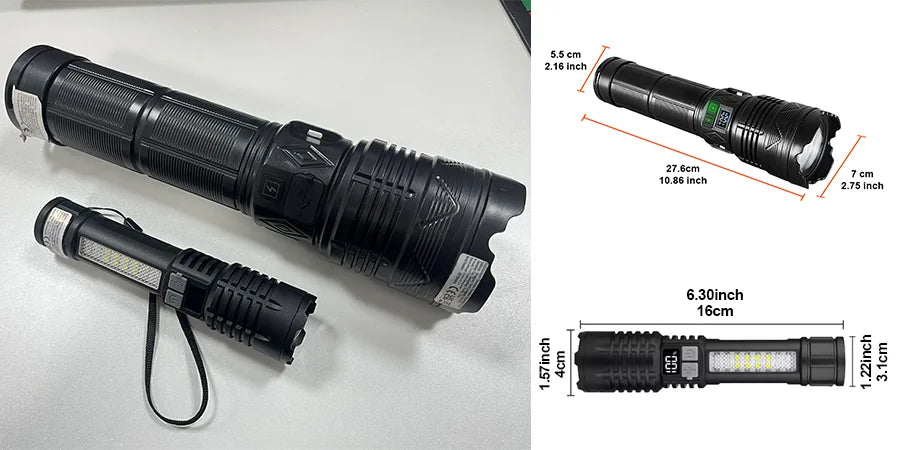 99000000LM 1500W Ultra Powerful Flashlights Rechargeable LED Tactical Torch Super Bright Lamp Outdoor Adventure Fishing Camping