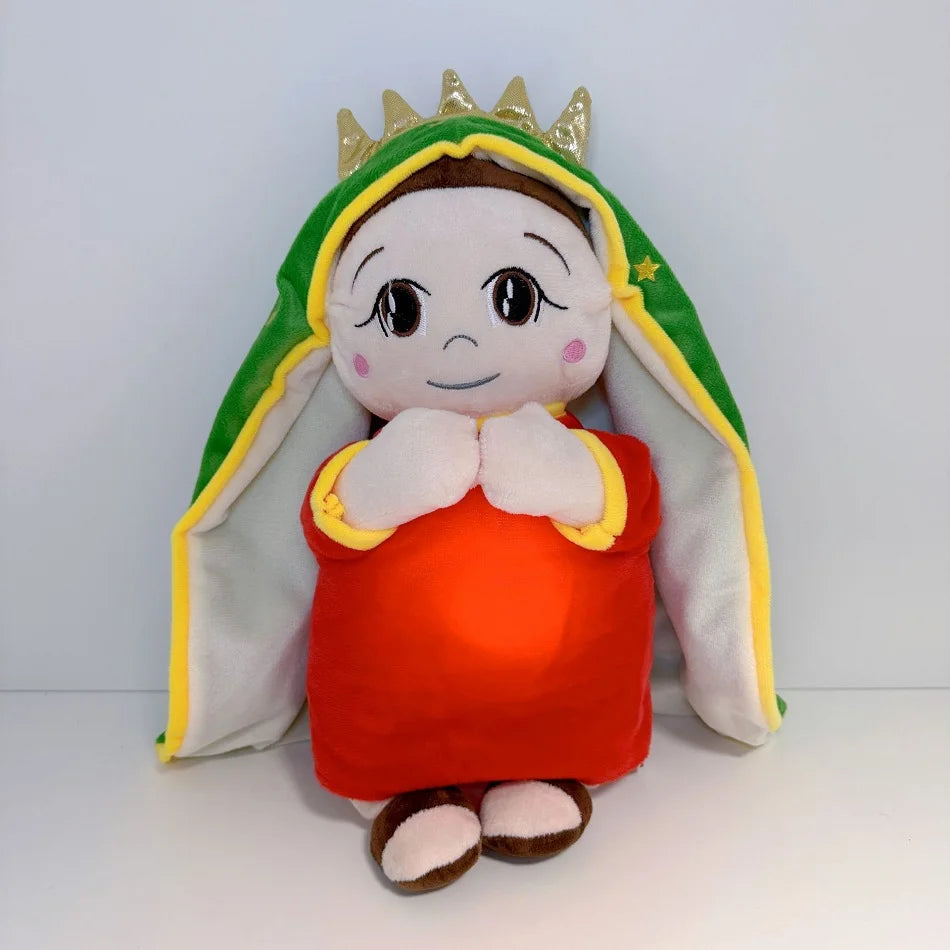 2026 New Cute Can Soothing Breathing Doll Red Robe Jesus Plush Toys Music Light Soothe Sleep Companion Doll Decor Christmas Gift