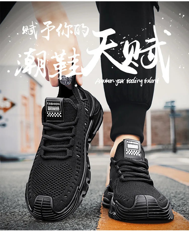 New Men's Sneakers Thick Sole Comfortable Casual Shoes Lightweight Breathable Fashion Running Shoes Luxury Male Tenis Masculino