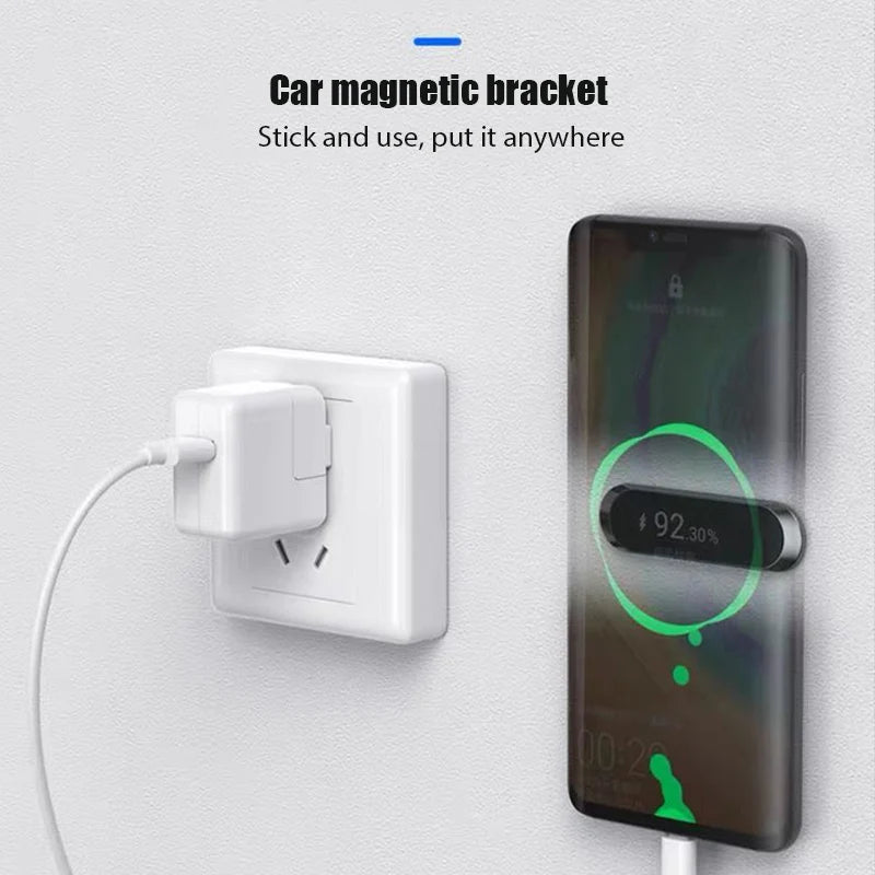 Strip Metal Magnetic Phone Holder Magnetic Car Phone Holder Stand Zinc Alloy Magnet Car GPS Support Mount Cellphone Holder Stand