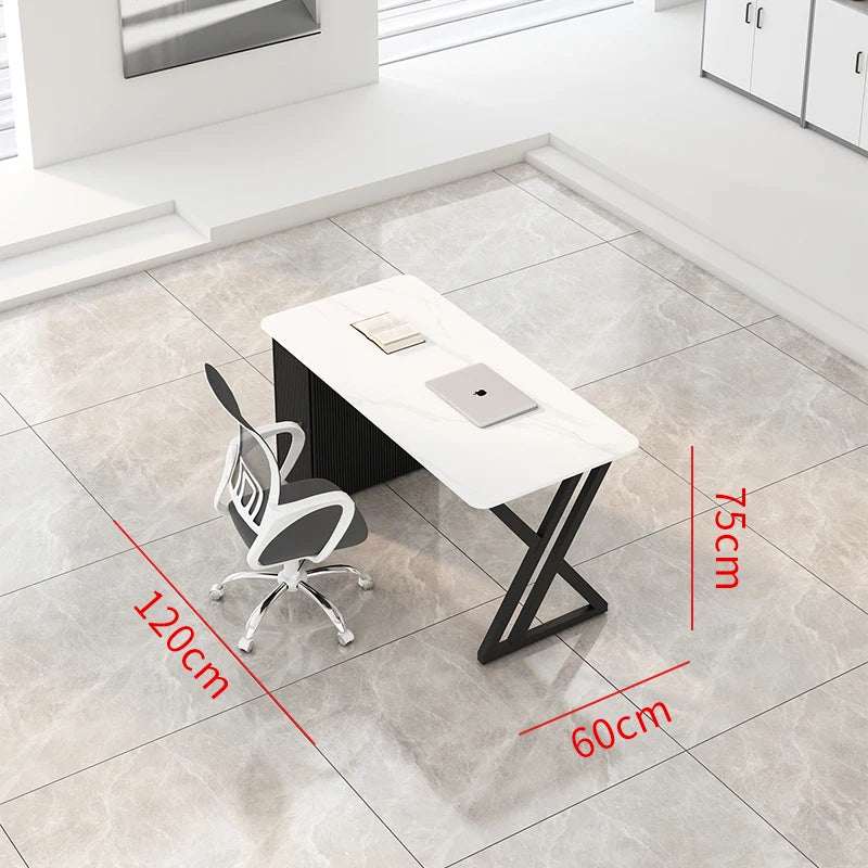 CZ Rock Slab Staff Office Desk and Chair Set Simple Modern White Computer Desk Office Partition Employee Desk