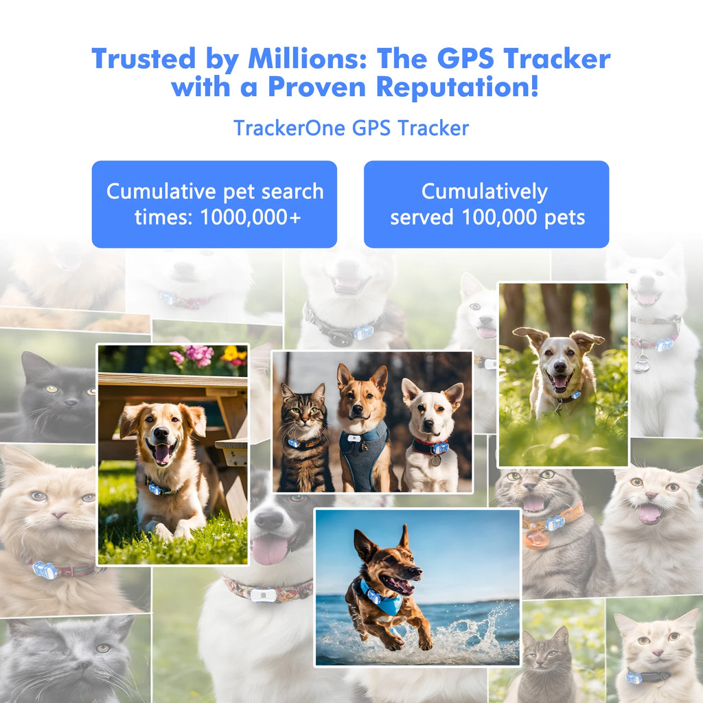 GPS Pet Tracker for Dogs Cats Built-in IoT Sim WiFi Tracking Unlimited Distance QR Code Anti-Lost Locator, Subscription Required
