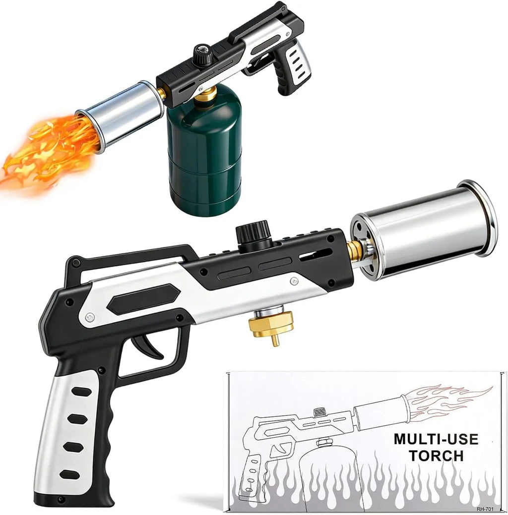 Kitchen Torch High Heat Adjustable Flame Handheld Butane Welding Soldering Tool for BBQ Cooking Camping Hom