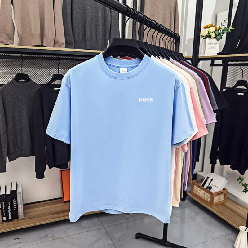 High end brand round neck short sleeved T-shirt print letters men's 2026 summer new  casual breathable T-shirt