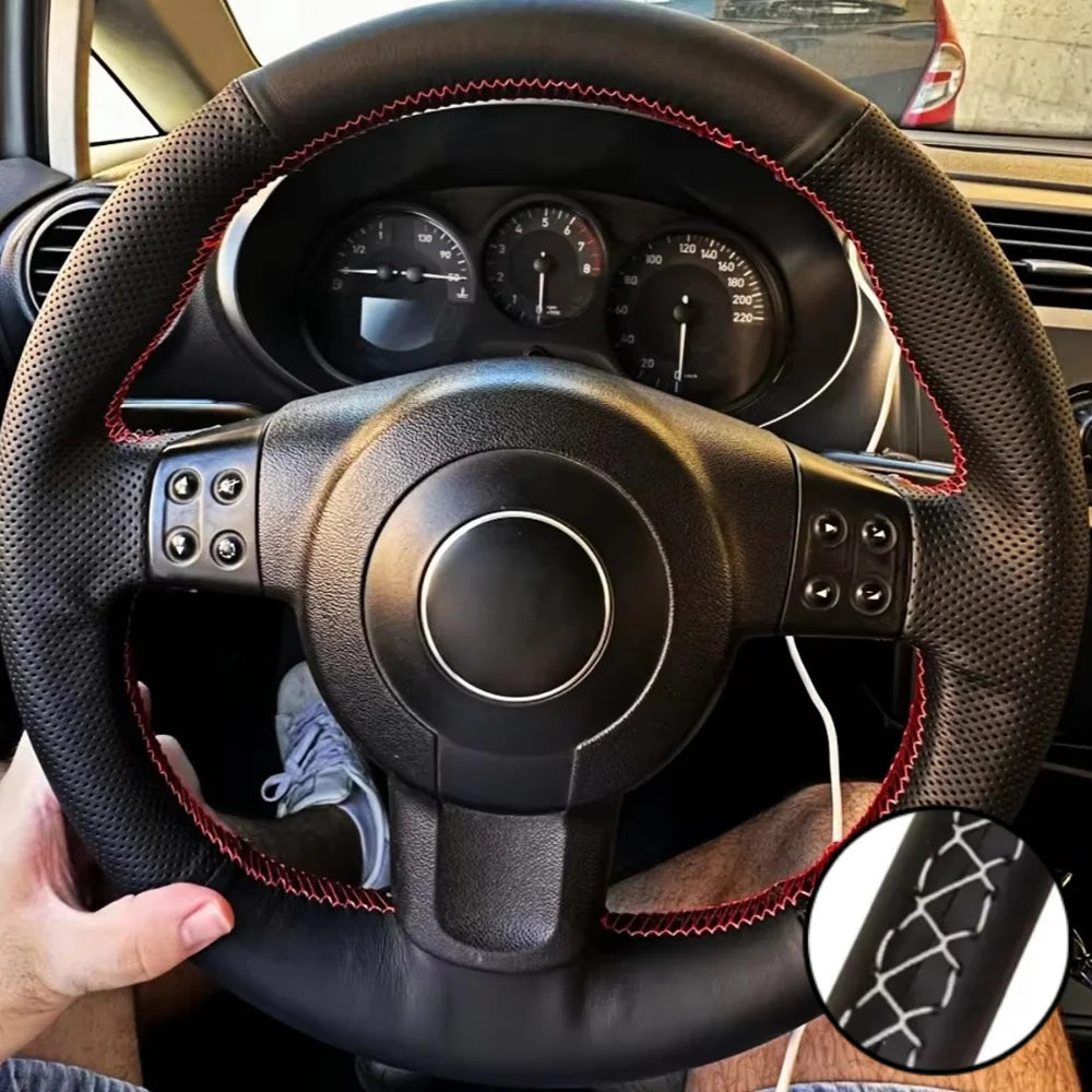 Hand Sewing Perforated Non-slip Microfiber Leather 2006-2008 Ibiza (6L) 2007 Steering Wheel Cover For Seat Leon (Mk2)