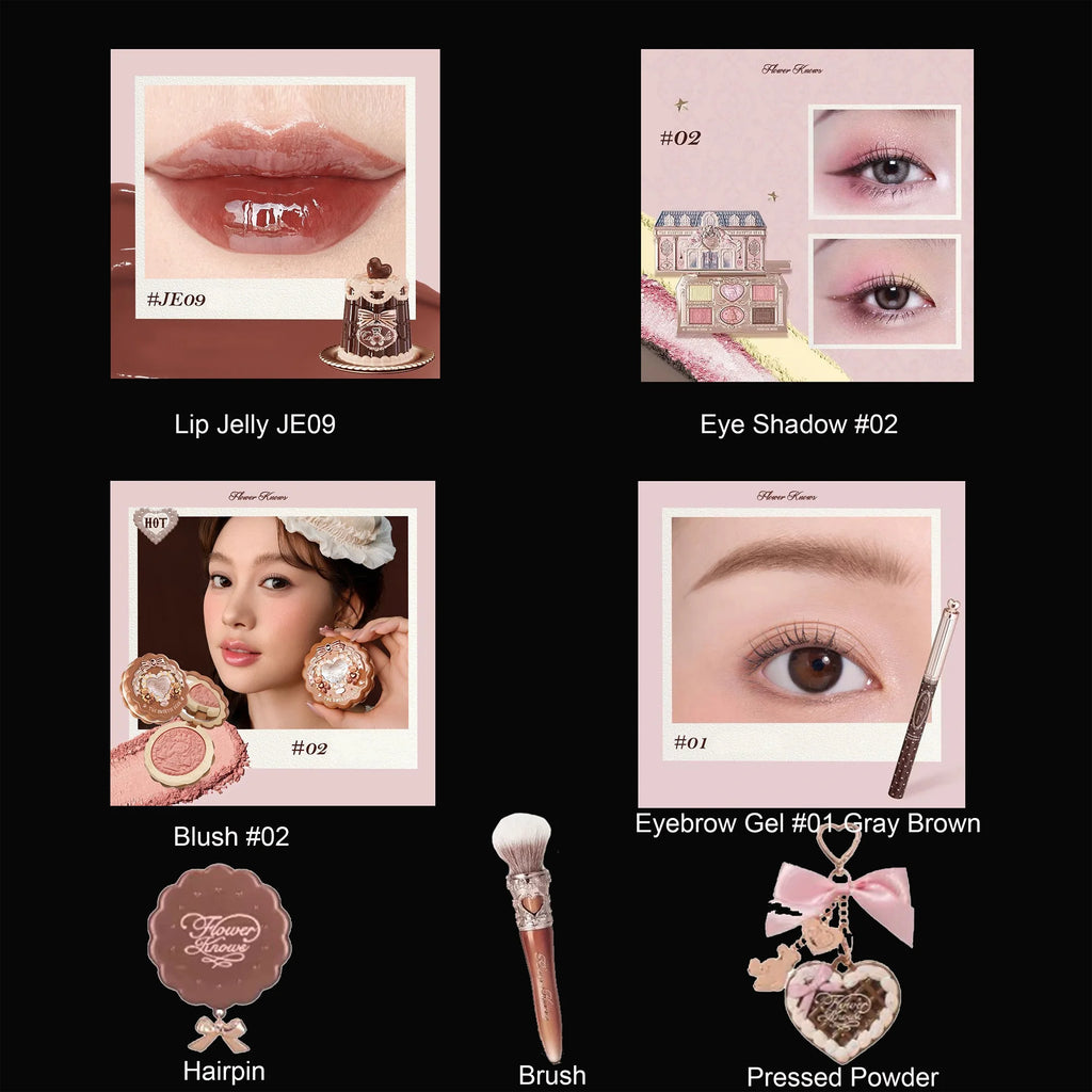 Flower Knows Full Makup Set Little Angel Collection The Sweetie Bear Gift Box Blush Cream Matte Lipstick Highlighter All in One