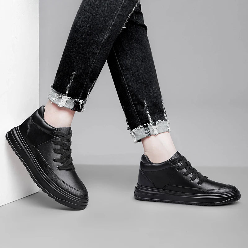 New Invisible Inner Height Increasing Men's Shoes 8cm Trendy Sports Shoes White Shoes British Height Increasing Casual Sneakers