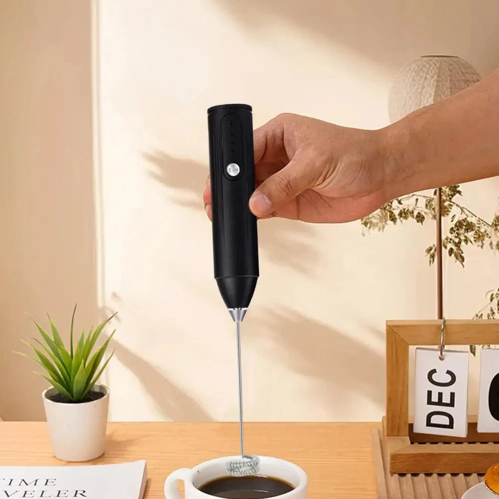 1 electric milk coffee mixer, egg beater, milk frother, 3-speed rechargeable handheld kitchen jam cake cream maker