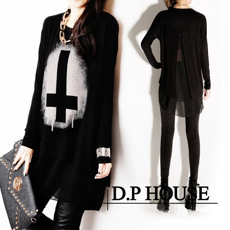 New Spring Autumn and Summer Long Sleeve Fashion Chiffon Plus Size XXXL Loose Irregular Women's Clothings  Female Blouses