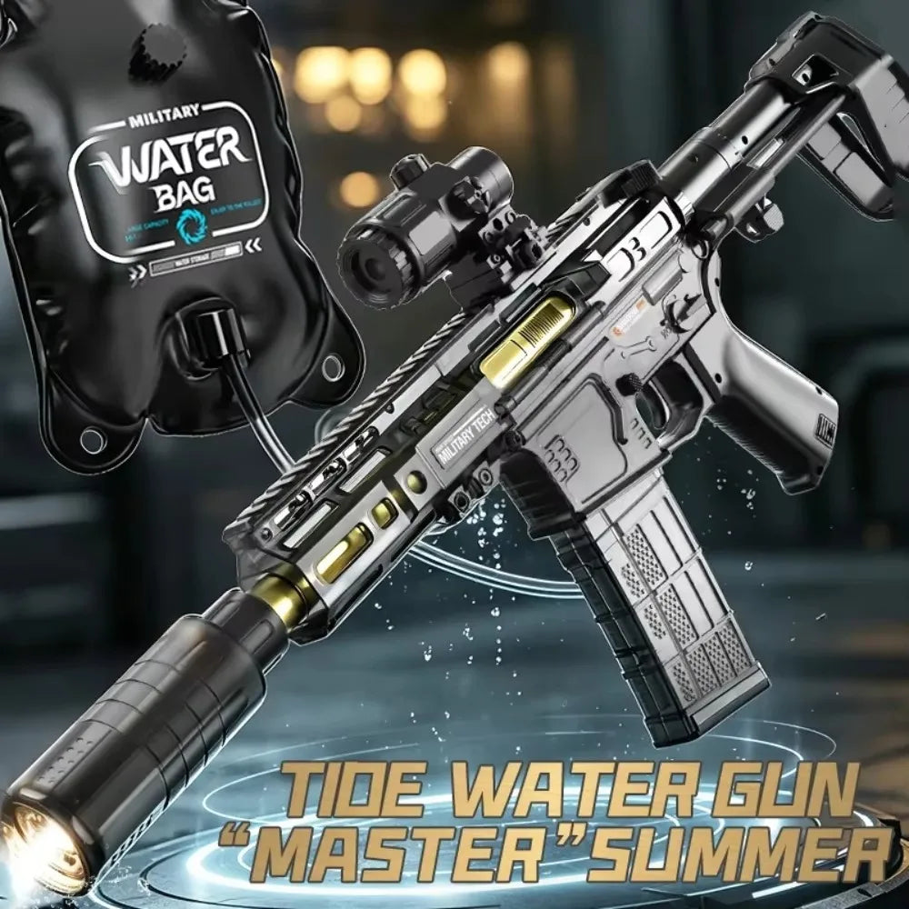 Powerful Electric Water Gun Toy Capacity High Speed Long Range Continuous Shooting SLR Model Summer Outdoor Toys