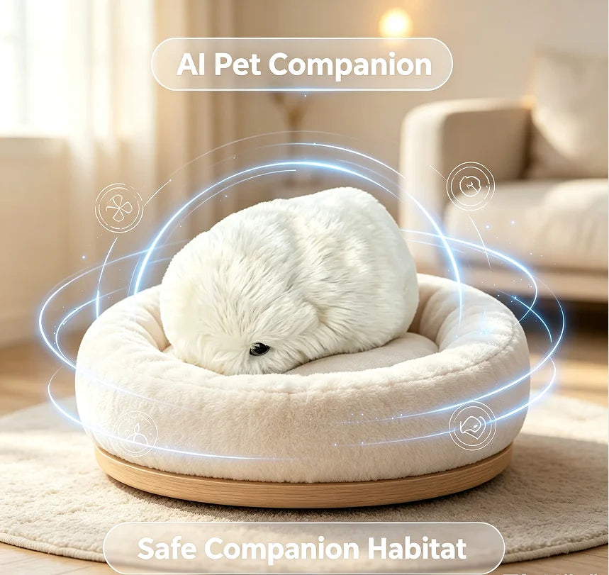 Interactive AI Robotic Plush Pet,  Emotional Simulation Companion Toy with Touch Activated Mood Response for Stress Relief
