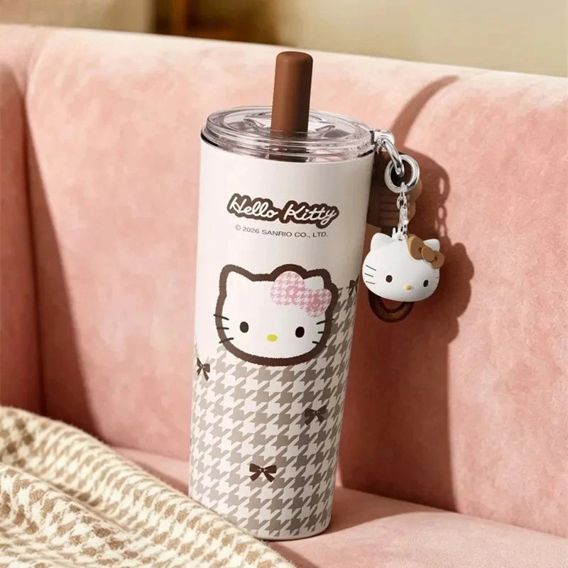 X&W Hello Kitty Insulated Cup Leak Proof 530-700ml with Pendant and Carrying Rope To Keep Office/Home Beverages Hot and Cold
