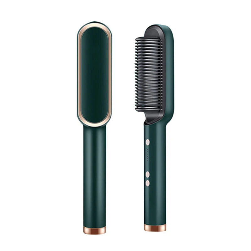 Portable Multi Ptc Electric Hair Brushes Fast Heating Hair Straightening Styling Tool With Anti-Scald Feature Straightener Brush