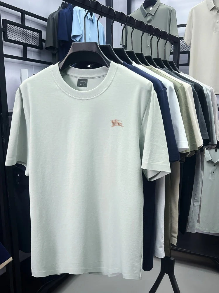 Luxury brand breathable cotton short sleeved exquisite Paul Pony embroidered T-shirt summer comfort casual round neck men's wear