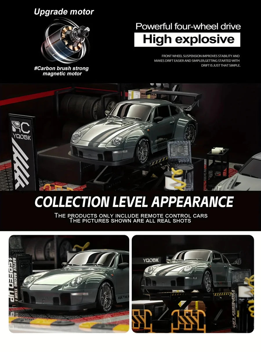 4WD Remote Control Drift Car Full Size 1:24 Mini Remote Control Racing Car Model 2.4G Radio High Speed 4X4 RC Car Vehicle Toy