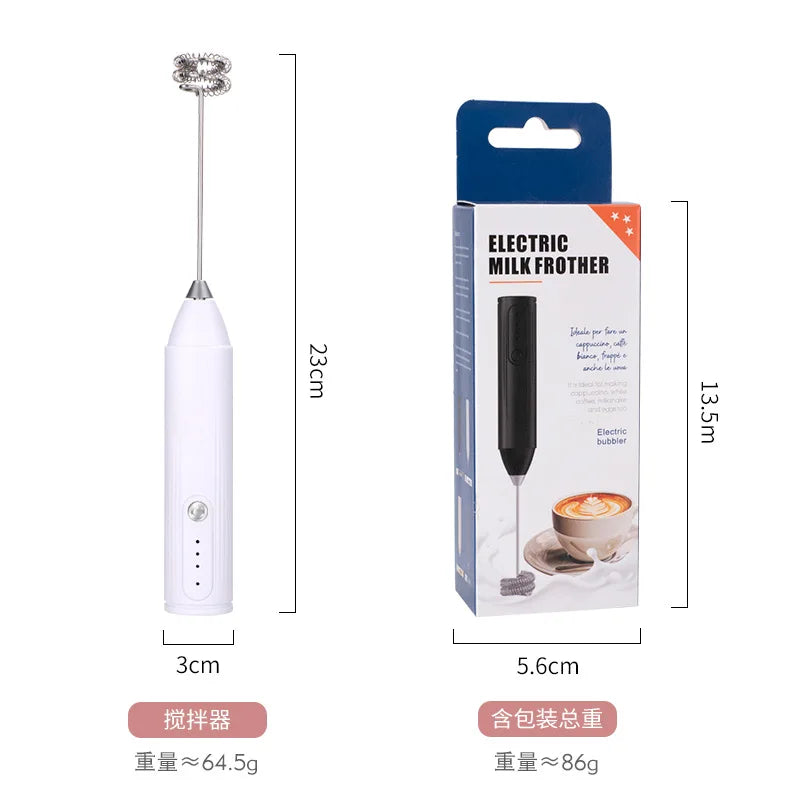 Electric Milk Frother Coffee Frother Set AA Size Kitchen Egg Beater Cream Frother Mixer for Coffee Lovers And Bakers