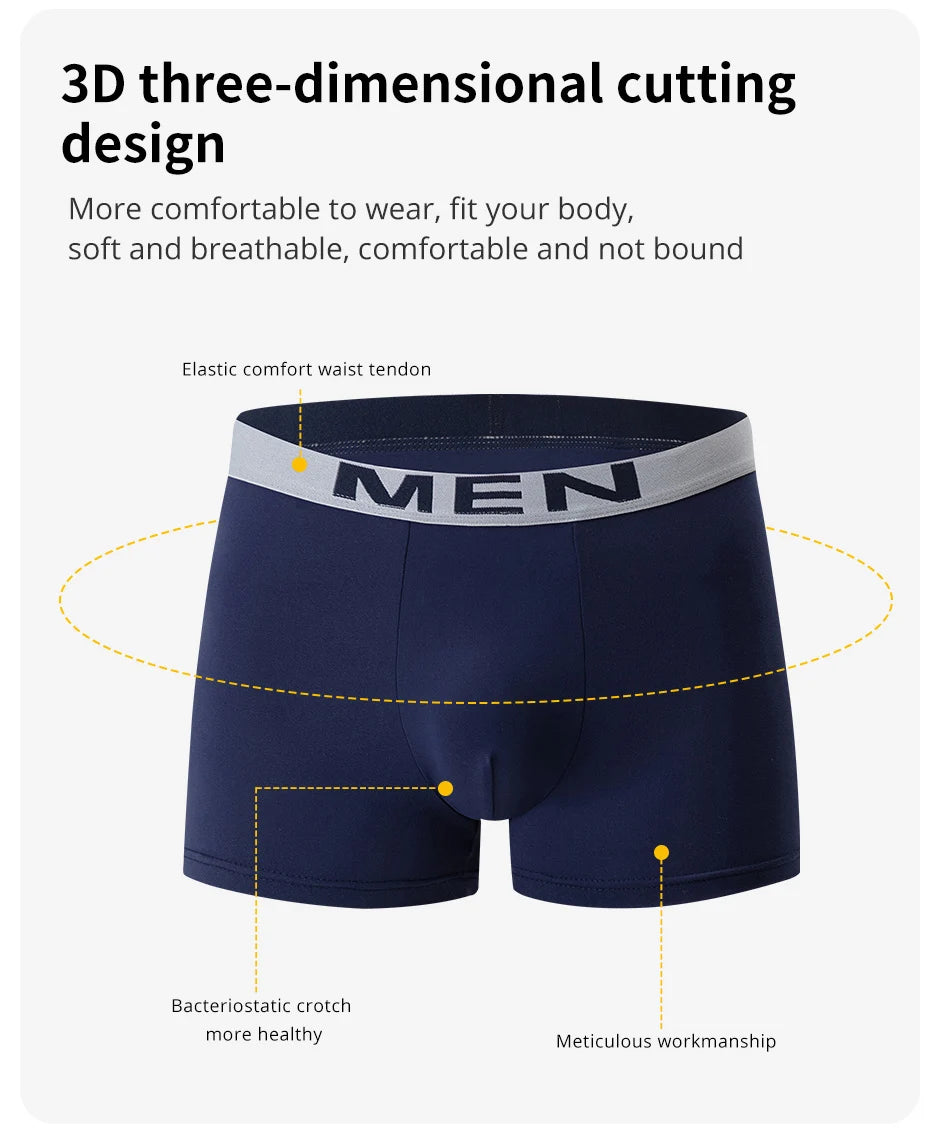 4/10 Piece Men's Four Season Black Fashionable Casual Basic Versatile Underwear Boxer Shorts Plus Size Youth Sports Base Shorts