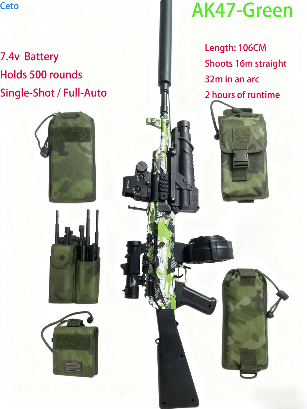 Electric Ak47 Toy Gun Automatic Gel Ball Blaster Toys Outdoor Game Gel Ball Sniper Rifle Splatter Gun Toys For Adults Gitfs