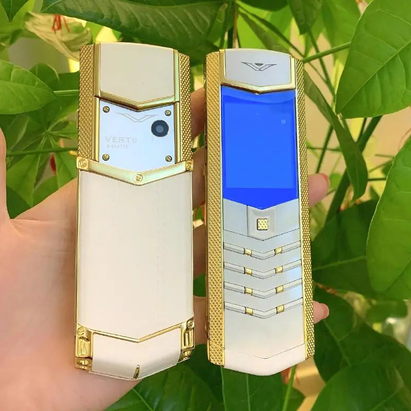 V9 Straight Plate Mobile Phone with Metal Leather Body, Dual Card Dual Standby Invisible Keyboard, GSM 2G Network, Elderly Phone