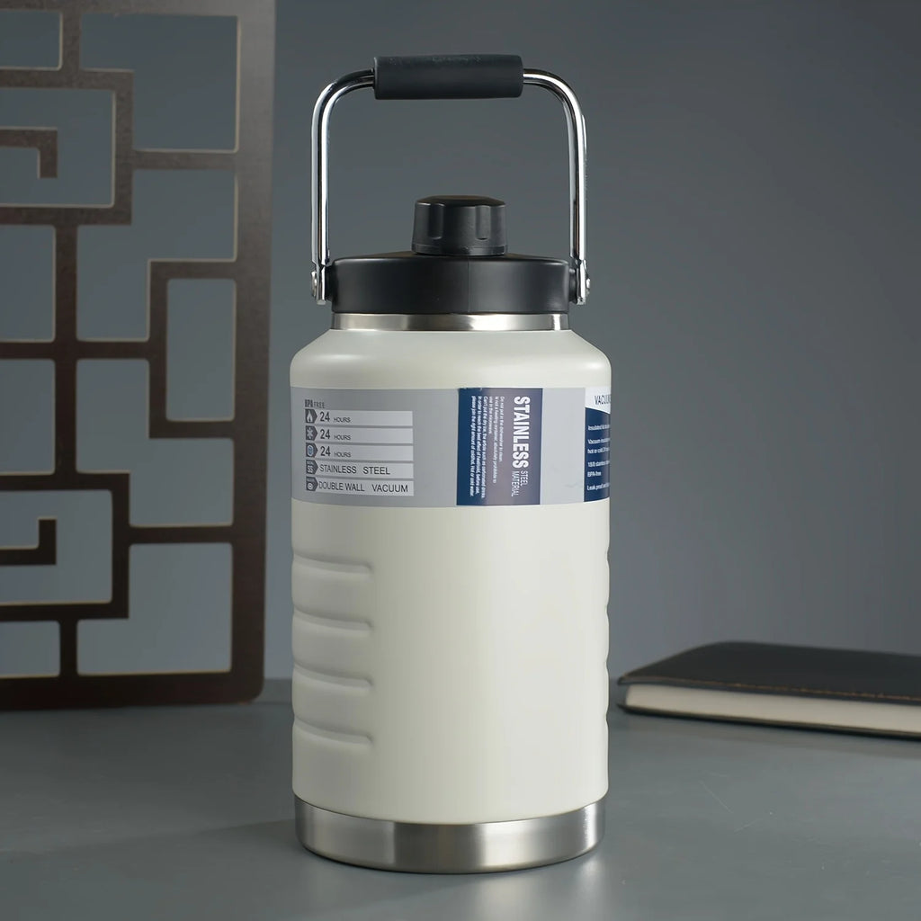 Large Capacity 2L Stainless Steel 304 Insulated Water Bottle Portable Sport Water Jug Handheld Thermos TonTon Water Bucket
