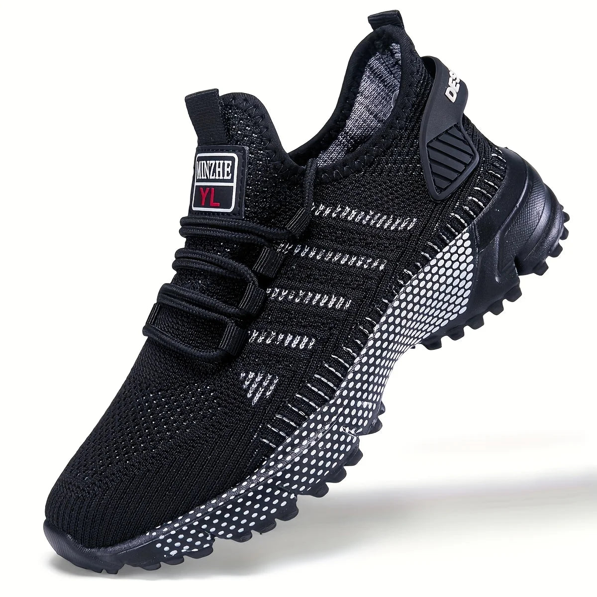 Mens All Season Breathable Mesh Sports Shoes Casual Stylish Non Slip EVA Sole Lace Up for Running Walking Outdoor Activities