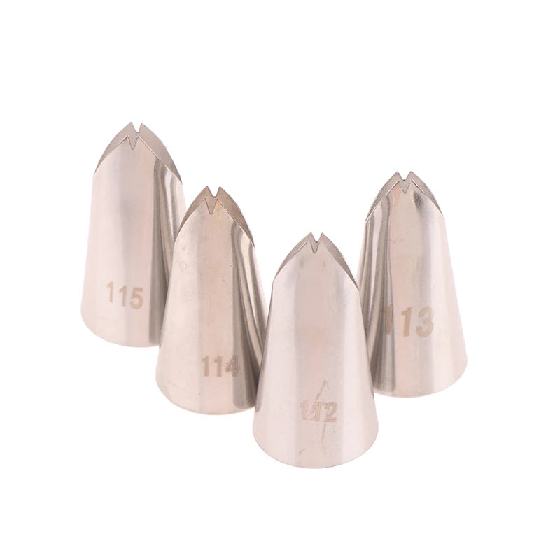 {Summer2} #112 #113 #114 #115 Leaf Shape Piping Nozzle 4 Pcs Set Pastry Icing Tips For Cake Cream Decorating Baking DIY