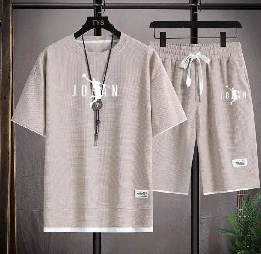 Men's 2026 Summer 2 Piece Set Casual Blazer + T-Shirt Shorts Set Fashion Designer Smart Casual Outfit Streetwear Tracksuit
